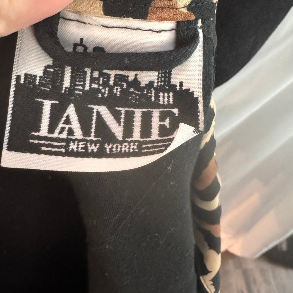 Janie New York Black Denim Jacket Leopard Print Studded Trucker Women Large - Picture 5 of 13